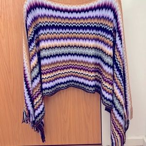 Missoni Poncho Wool. Purple, brown, gray and black. In excellent condition.